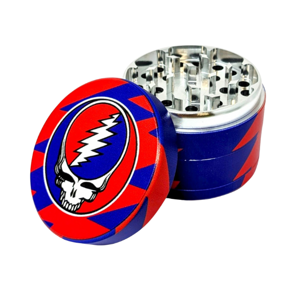 Blazy Susan X Grateful Dead 4pc 63mm Grinder / Red Blue Stealie